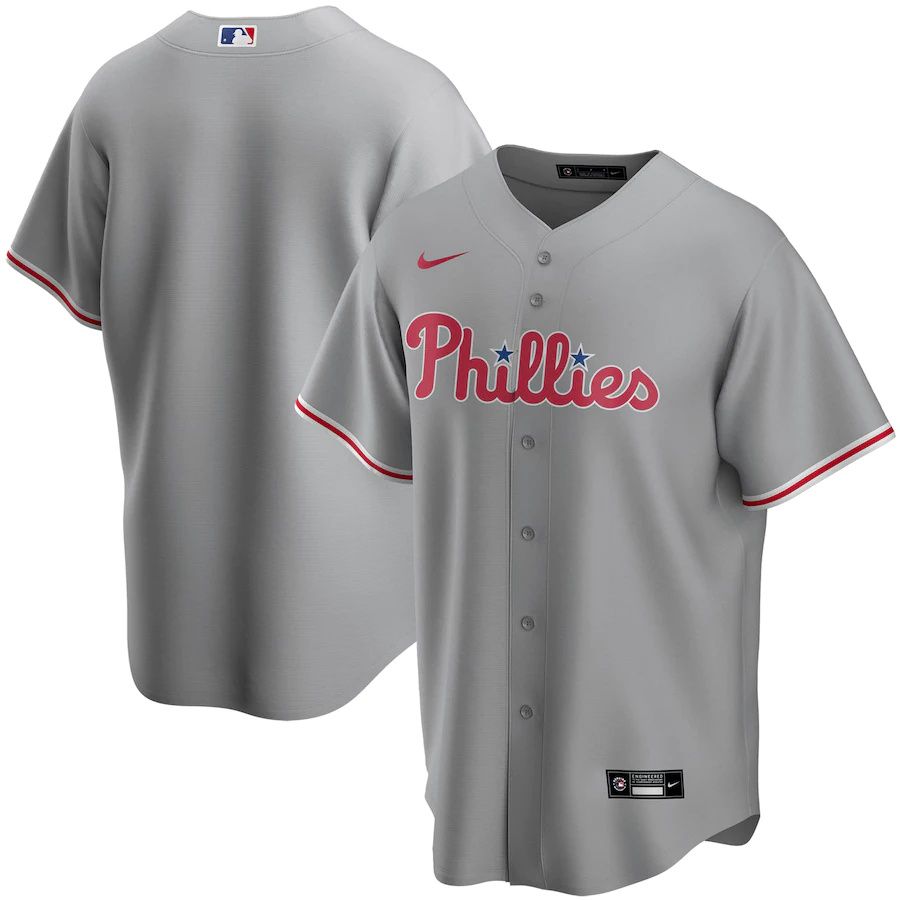 Mens Philadelphia Phillies Nike Gray Road Replica Team MLB Jerseys